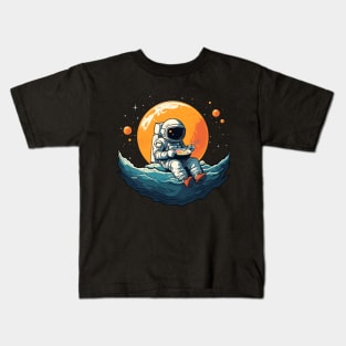 Astronaut Eats Ramen Space Men Women Kids Funny Ramen Kids T-Shirt